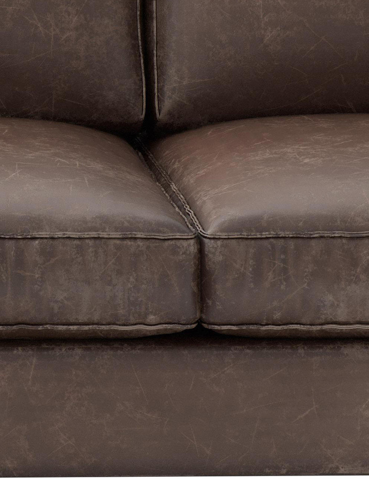 ECKSOFA in Lederlook, Flachgewebe Braun  160/265 cm  - Schwarz/Braun, Design, Textil/Metall (160/265cm) - Livetastic