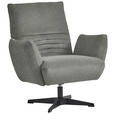 SESSEL in Bouclé Grau  - Schwarz/Grau, Design, Textil/Metall (60/94/86cm) - Dieter Knoll