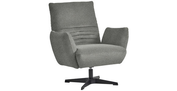 SESSEL in Bouclé Grau  - Schwarz/Grau, Design, Textil/Metall (60/94/86cm) - Dieter Knoll