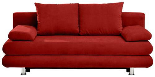 SCHLAFSOFA Mikrofaser Bordeaux  - Chromfarben/Bordeaux, Design, Kunststoff/Textil (196/74/90cm) - Carryhome