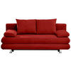 SCHLAFSOFA Mikrofaser Bordeaux  - Chromfarben/Bordeaux, Design, Kunststoff/Textil (196/74/90cm) - Carryhome
