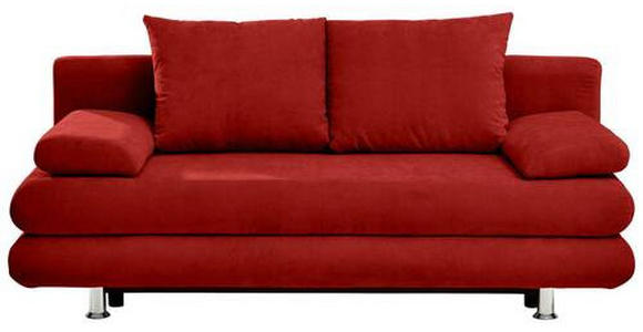 SCHLAFSOFA Mikrofaser Bordeaux  - Chromfarben/Bordeaux, Design, Kunststoff/Textil (196/74/90cm) - Carryhome