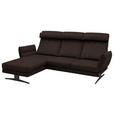 ECKSOFA Braun Flachgewebe  - Schwarz/Braun, Design, Textil/Metall (176-217/279-327cm) - Dieter Knoll