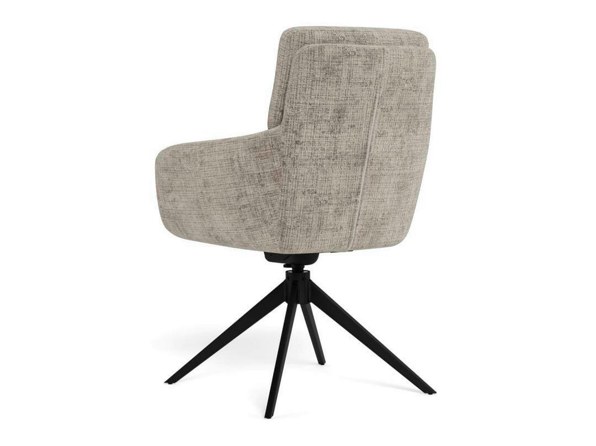 ARMLEHNSTUHL 2 Stück Sitzfläche 360° drehbar Chenille  Grau, Schwarz  - Schwarz/Grau, Trend, Textil/Metall (62/90/67cm) - MID.YOU