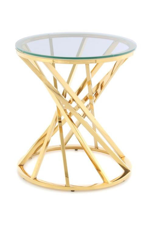 BEISTELLTISCH in Metall, Glas 50/55/50 cm  - Klar/Goldfarben, Trend, Glas/Metall (50/55/50cm) - Kayoom