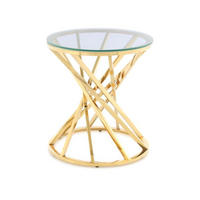 BEISTELLTISCH in Metall, Glas 50/55/50 cm  - Klar/Goldfarben, Trend, Glas/Metall (50/55/50cm) - Kayoom
