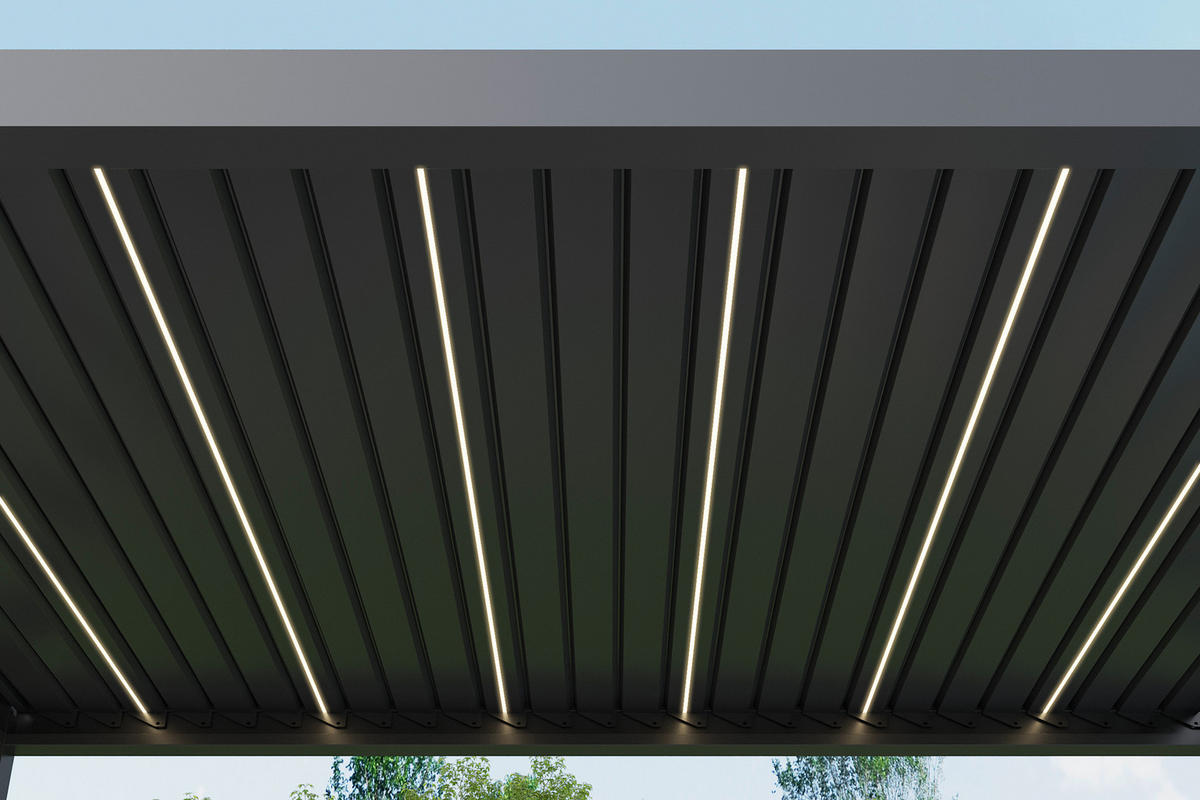PERGOLA velikost: 393/250/300,2 cm - antracitová, Basics, kov (393/250/300,2cm) - Gardenson