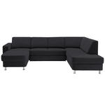 WOHNLANDSCHAFT  in Chenille Dunkelgrau  - Chromfarben/Dunkelgrau, Design, Kunststoff/Textil (165/301/198cm) - Xora