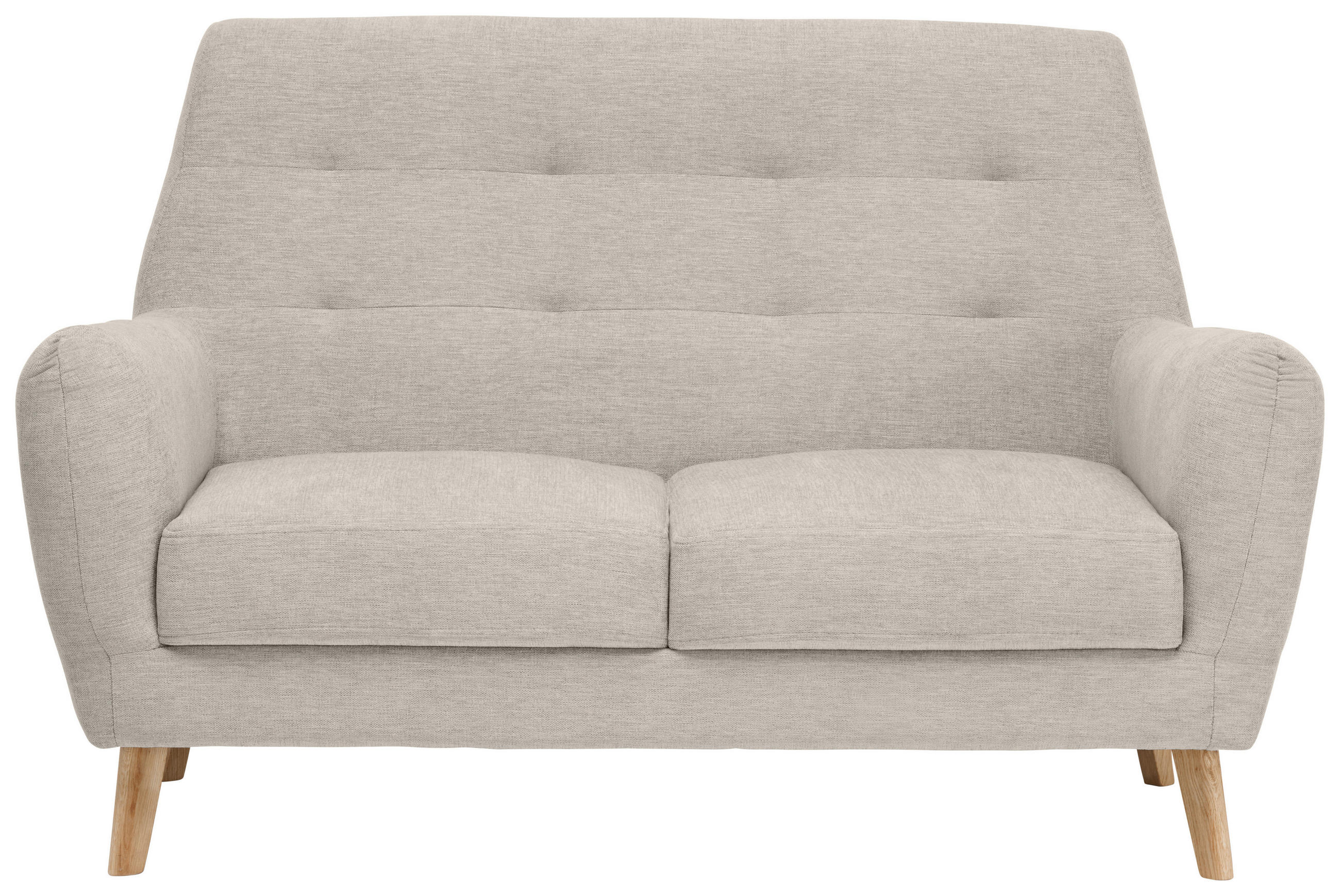 2-SITZER-SOFA in Webstoff Beige  - Eichefarben/Beige, Design, Holz/Textil (160/105/84cm) - Carryhome