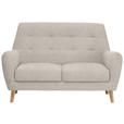 2-SITZER-SOFA Webstoff Beige  - Eichefarben/Beige, Design, Holz/Textil (160/105/84cm) - Carryhome