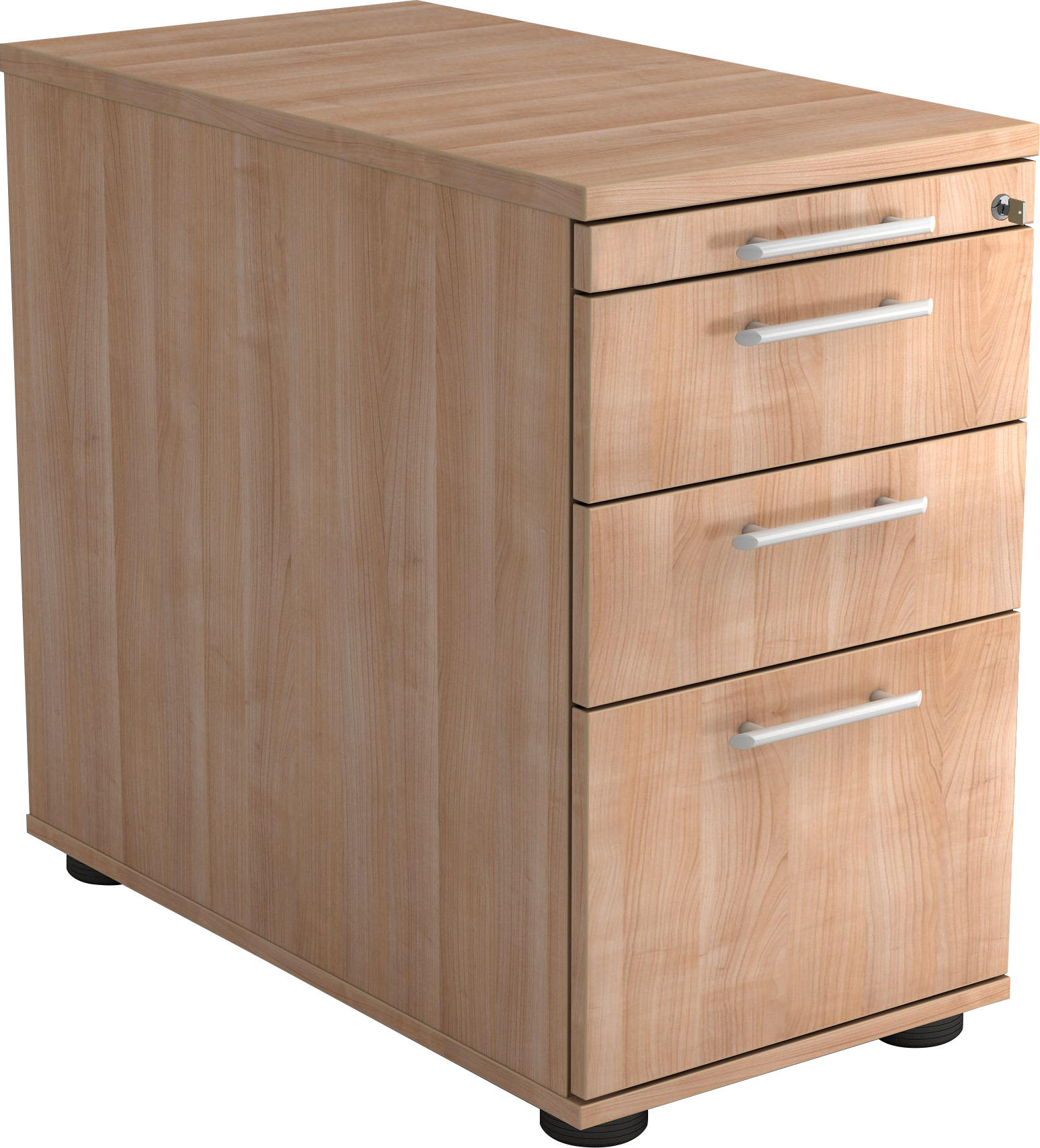 ANSTELLCONTAINER 42,8/72-76/80 cm  - Nussbaumfarben/Alufarben, KONVENTIONELL, Holzwerkstoff/Kunststoff (42,8/72-76/80cm) - Venda