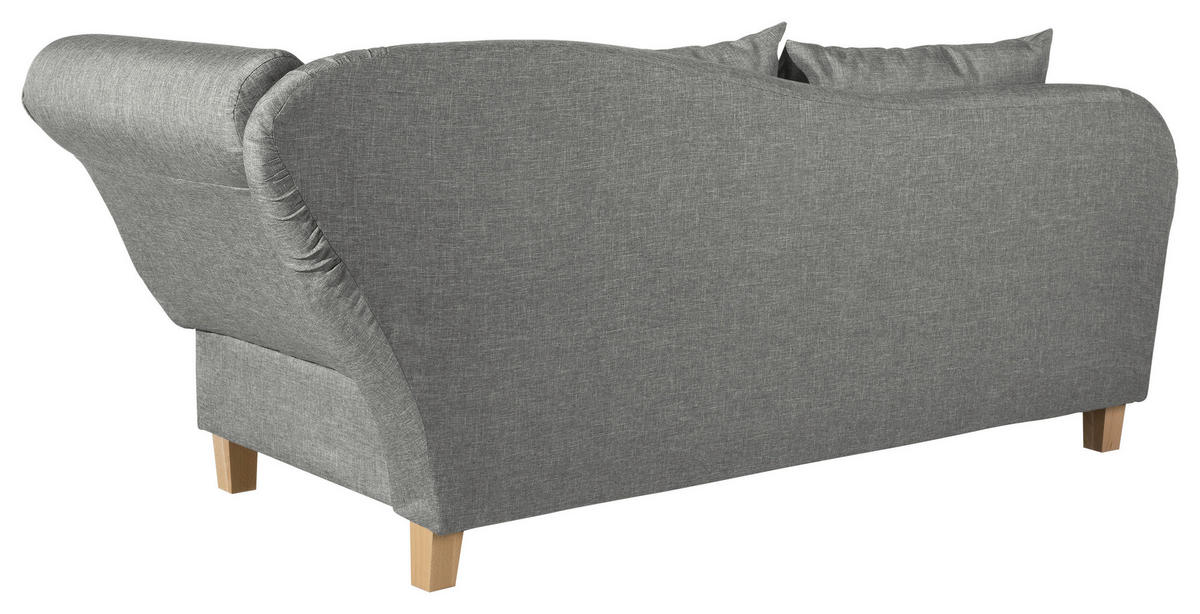 RÉCAMIERE in Flachgewebe Hellgrau  - Buchefarben/Hellgrau, Design, Holz/Textil (190/88/82cm) - Max Winzer