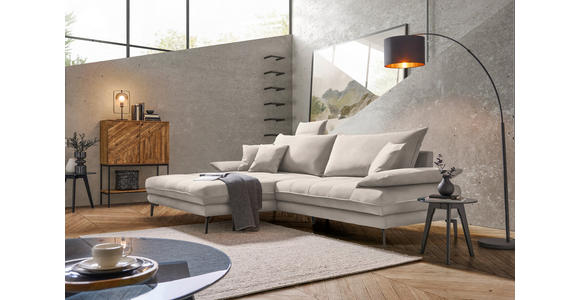 ECKSOFA in Mikrofaser Beige 176/292 cm - Beige/Schwarz, MODERN, Textil/Metall (176/292cm) - Carryhome