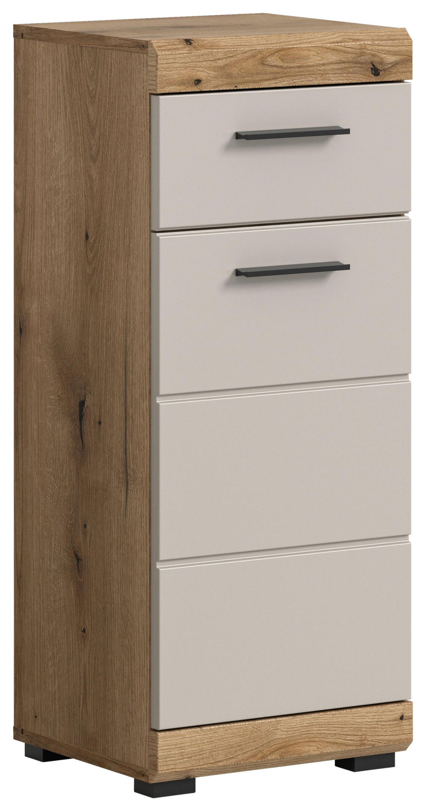 MIDISCHRANK 37/88/31 cm  - Kaschmir/Schwarz, MODERN, Holzwerkstoff/Kunststoff (37/88/31cm) - MID.YOU