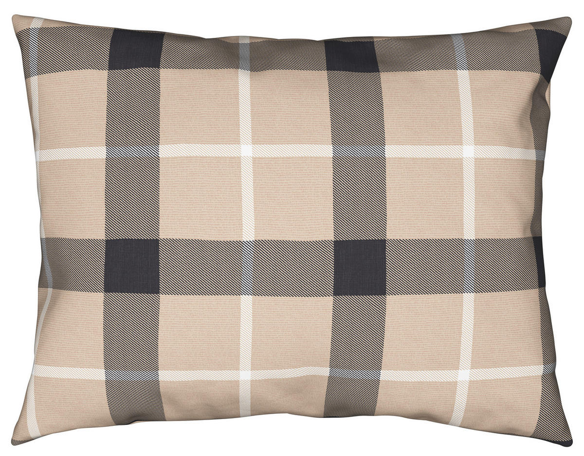 POSTEĽNÁ BIELIZEŇ, flanel, antracitová, prírodná farba, 140/200 cm - prírodná farba/antracitová, Konventionell, textil (140/200cm) - Esposa