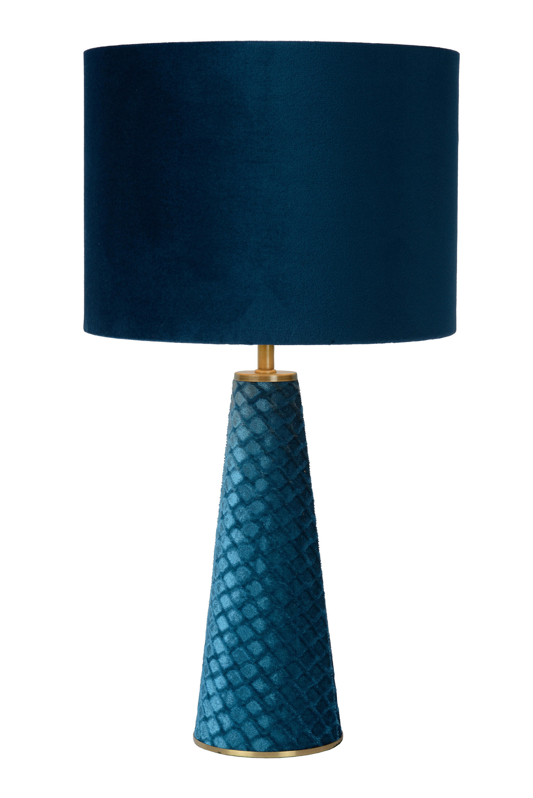TISCHLEUCHTE EXTRAVAGANZA VELVET 25/47 cm   - Türkis/Goldfarben, Design, Textil/Metall (25/47cm) - Lucide