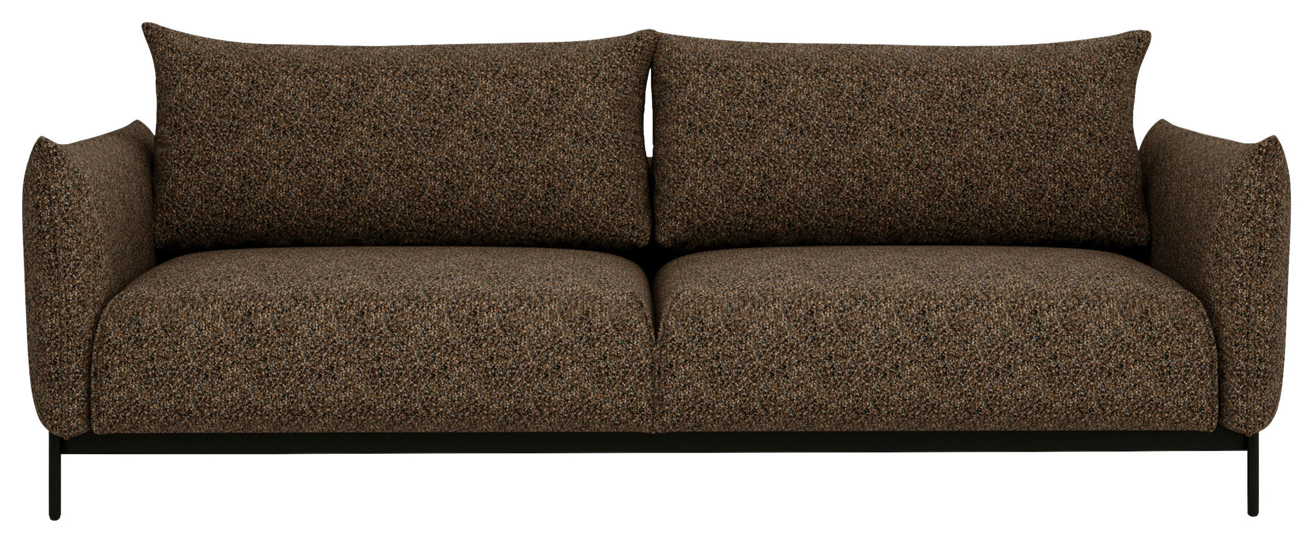 SOFA Chenille Braun  - Schwarz/Braun, Design, Textil/Metall (223/96/95cm) - Livetastic