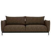 SOFA Chenille Braun  - Schwarz/Braun, Design, Textil/Metall (223/96/95cm) - Livetastic
