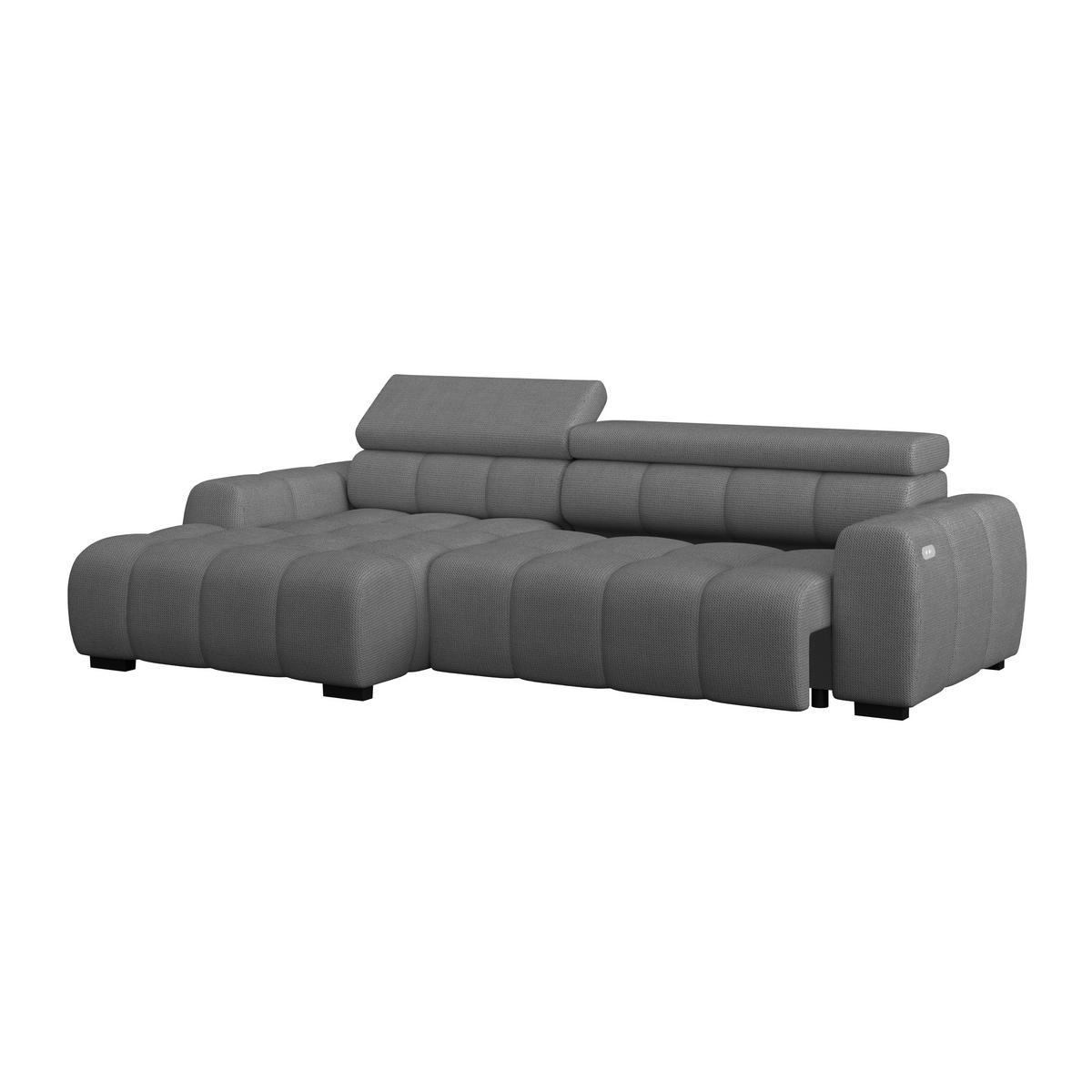 ECKSOFA Anthrazit Webstoff  - Anthrazit/Schwarz, Trend, Kunststoff/Textil (168/285cm) - Livetastic
