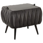 HOCKER in Metall, Textil Schwarz, Dunkelgrau  - Dunkelgrau/Schwarz, Trend, Textil/Metall (55/46/45cm) - Xora
