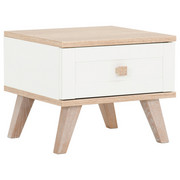 NOČNÍ STOLEK, barvy dubu, bílá - bílá/barvy dubu, Design, kompozitní dřevo (42/38/41cm) - Carryhome