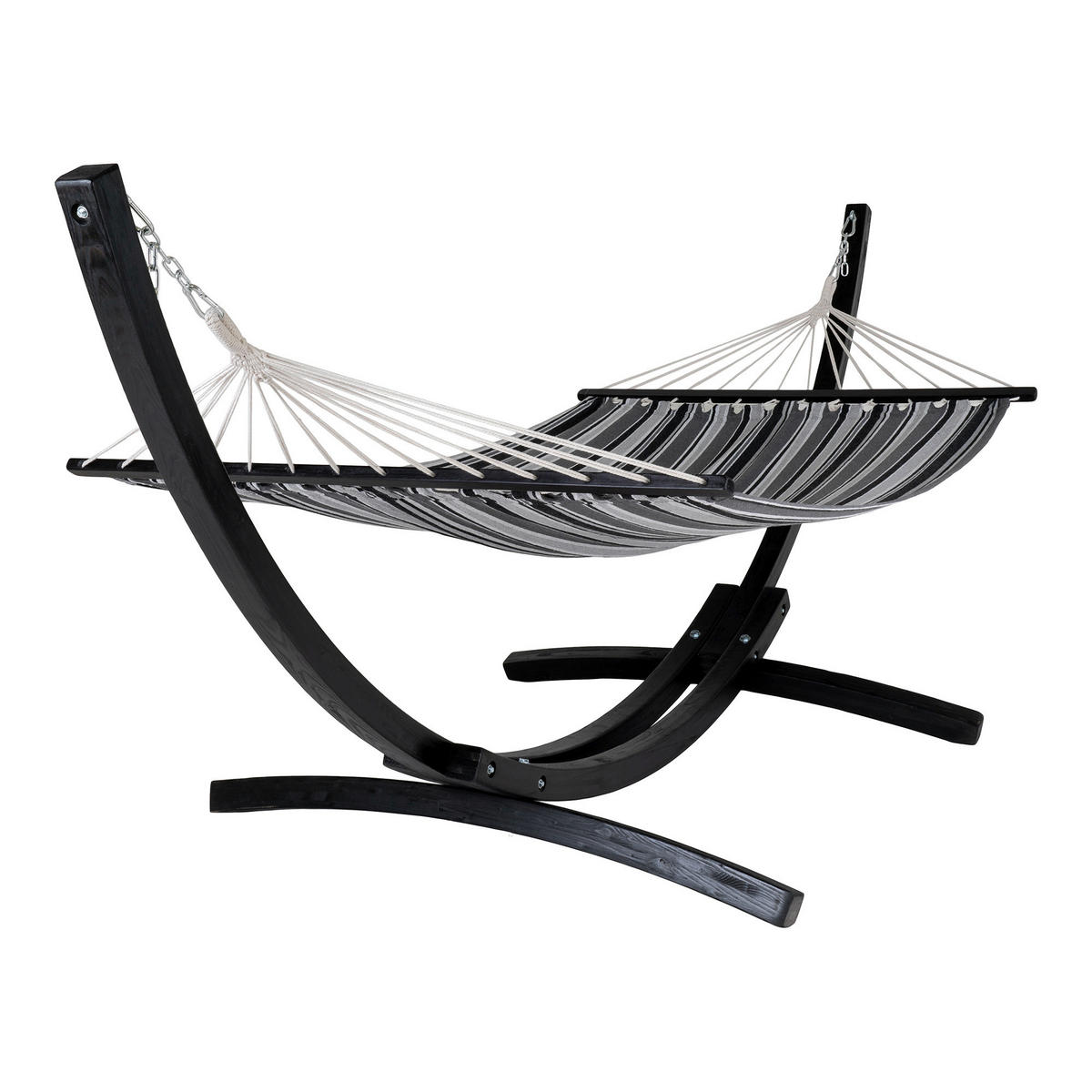 HÄNGEMATTE  - Schwarz, MODERN, Holz/Kunststoff (12/320cm) - MID.YOU