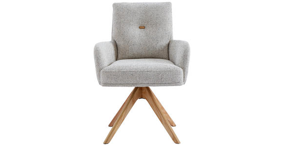 ARMLEHNSTUHL in Webstoff - Eichefarben/Beige, Design, Holz/Textil (60,5/67/88cm) - Novel
