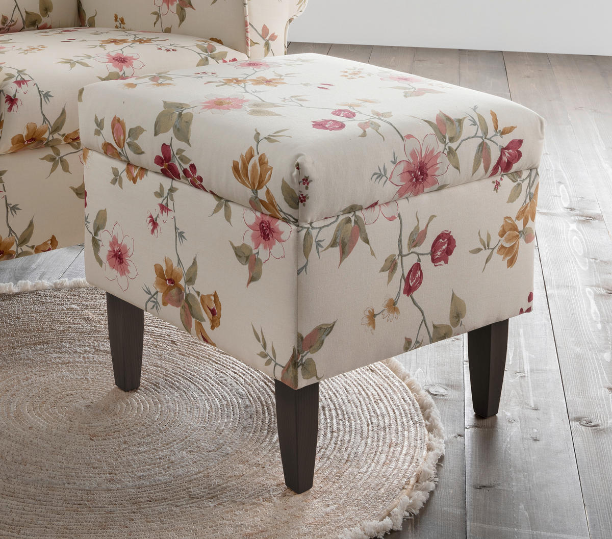 SESSELSET in Webstoff Rot, Wengefarben, Beige  - Wengefarben/Beige, ROMANTIK / LANDHAUS, Holz/Textil (80/102/86cm) - Livetastic