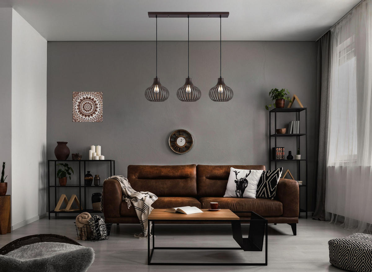 HÄNGELEUCHTE FRISCO 105/28/150 cm   - Rostfarben, Trend, Metall (105/28/150cm)