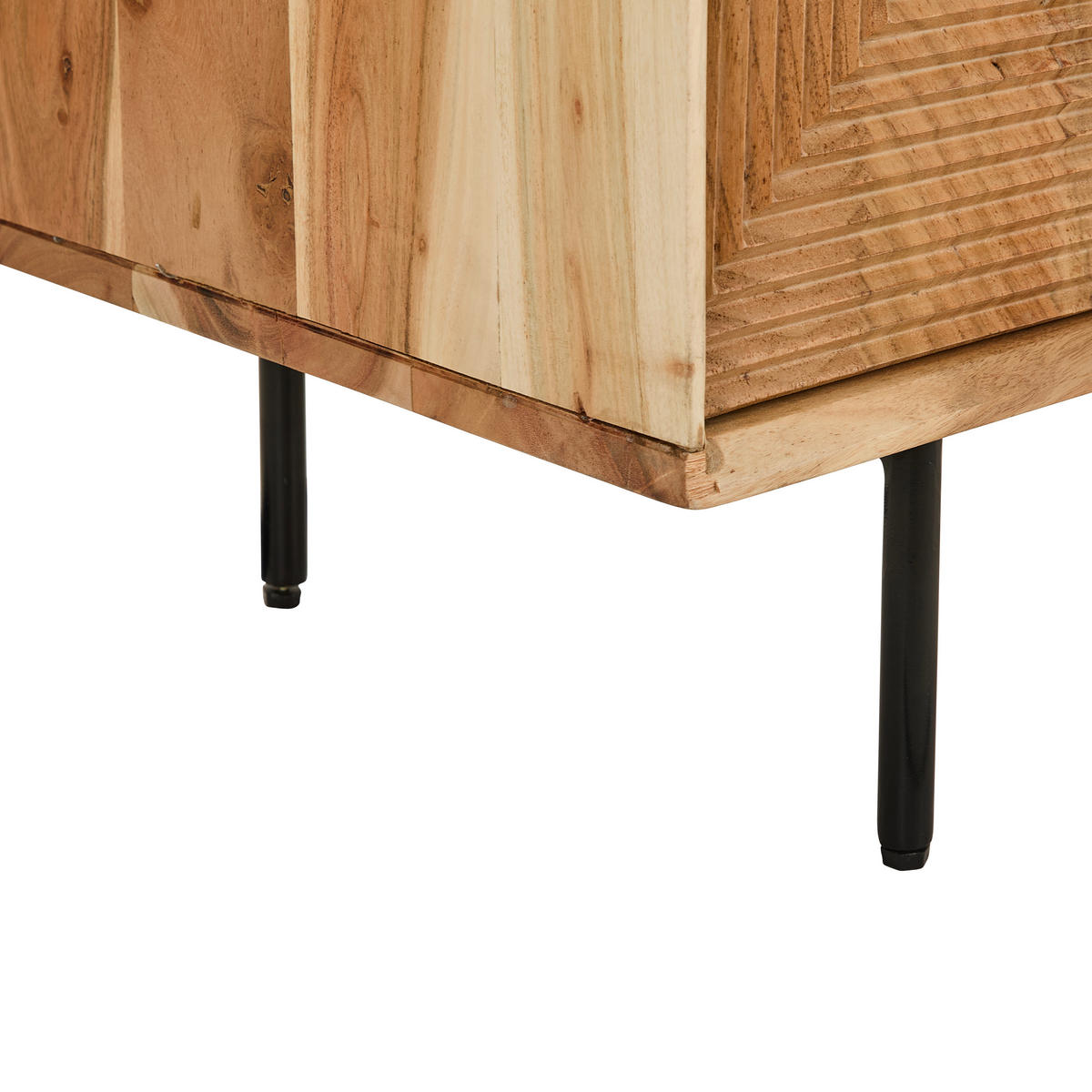 SIDEBOARD  147/71/39 cm  - Schwarz/Akaziefarben, Design, Holz/Metall (147/71/39cm) - Livetastic