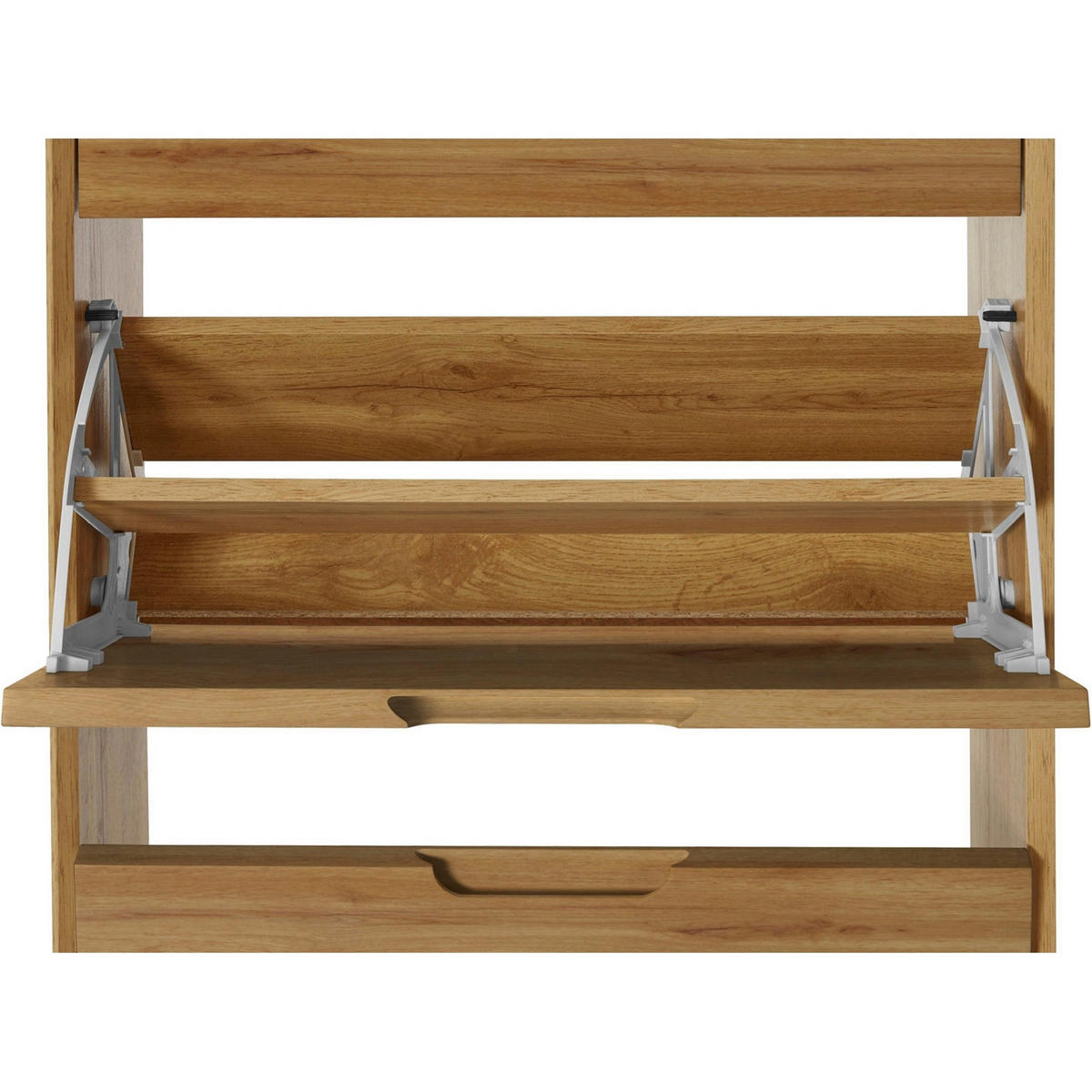 SCHUHSCHRANK Eiche Wotan  - Silberfarben/Eiche Wotan, Design, Holzwerkstoff (60/125/24cm) - Livetastic