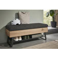 GARDEROBENBANK  in 118/48,5/41 cm  - Eichefarben/Anthrazit, Design, Holz/Textil (118/48,5/41cm) - Johann Jakob