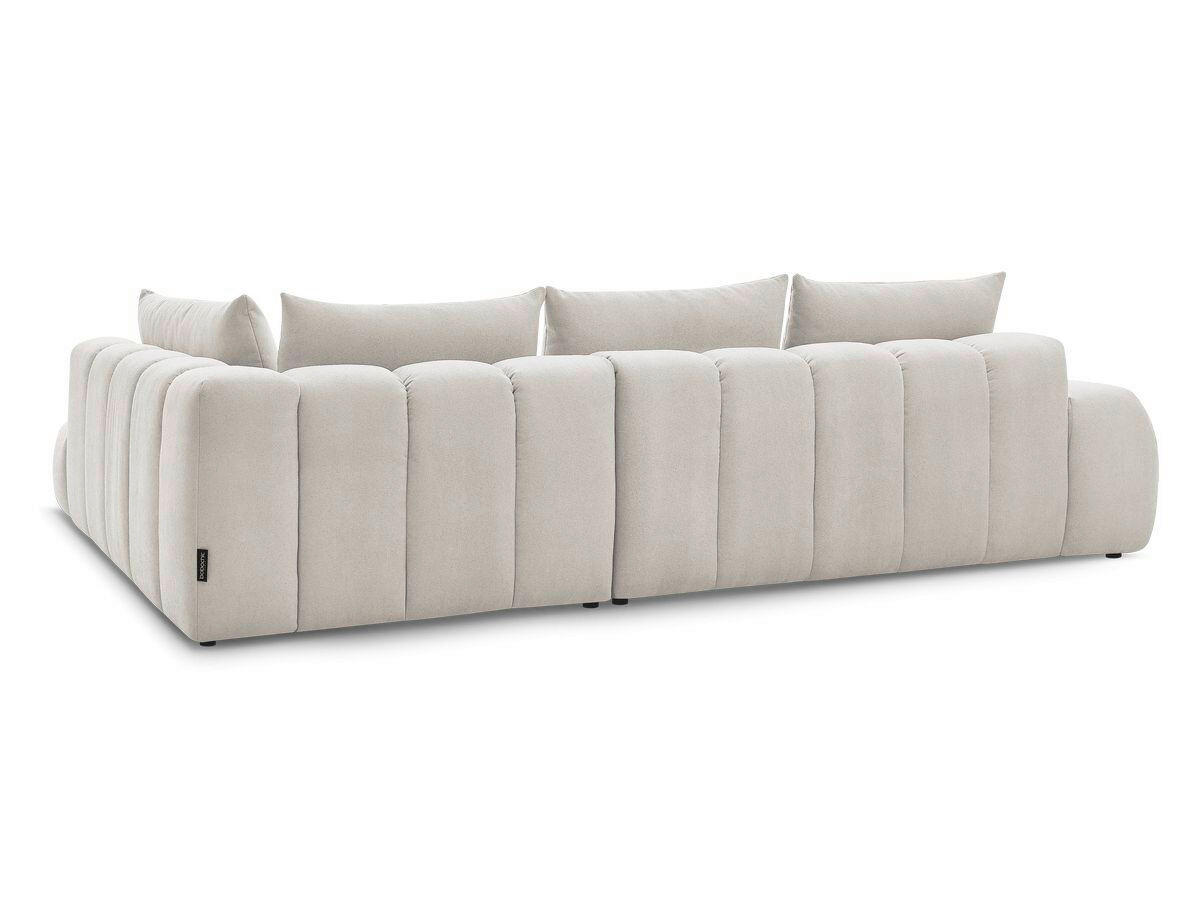 ECKSOFA Ottomane rechts  EVEREST Beige Struktur  - Beige/Schwarz, MODERN, Kunststoff/Textil (352/210cm) - Livetastic
