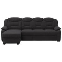 ECKSOFA in Chenille Schwarz  - Schwarz, Basics, Kunststoff/Textil (162/257cm) - MID.YOU