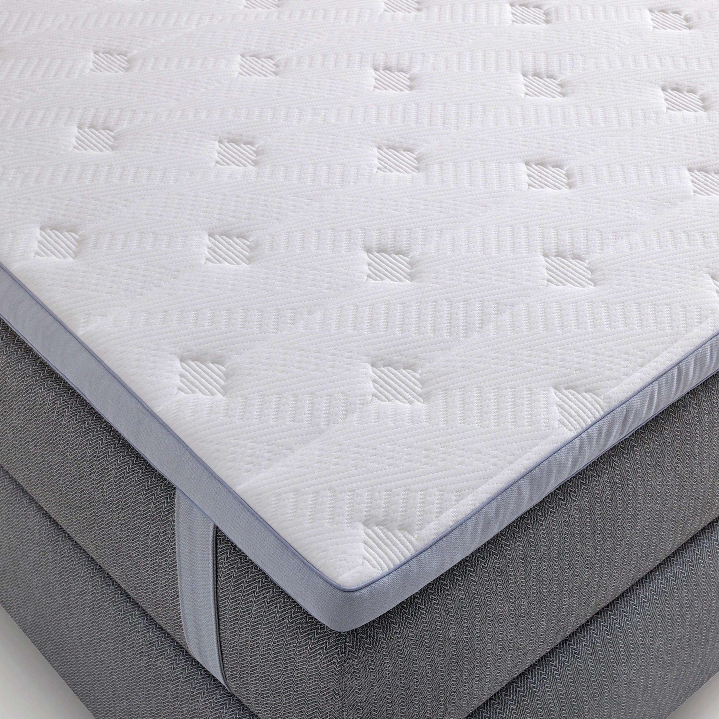 TOPPER 80/200 cm Höhe ca.  - Weiß/Grau, Basics, Textil (80/200cm) - Yatas