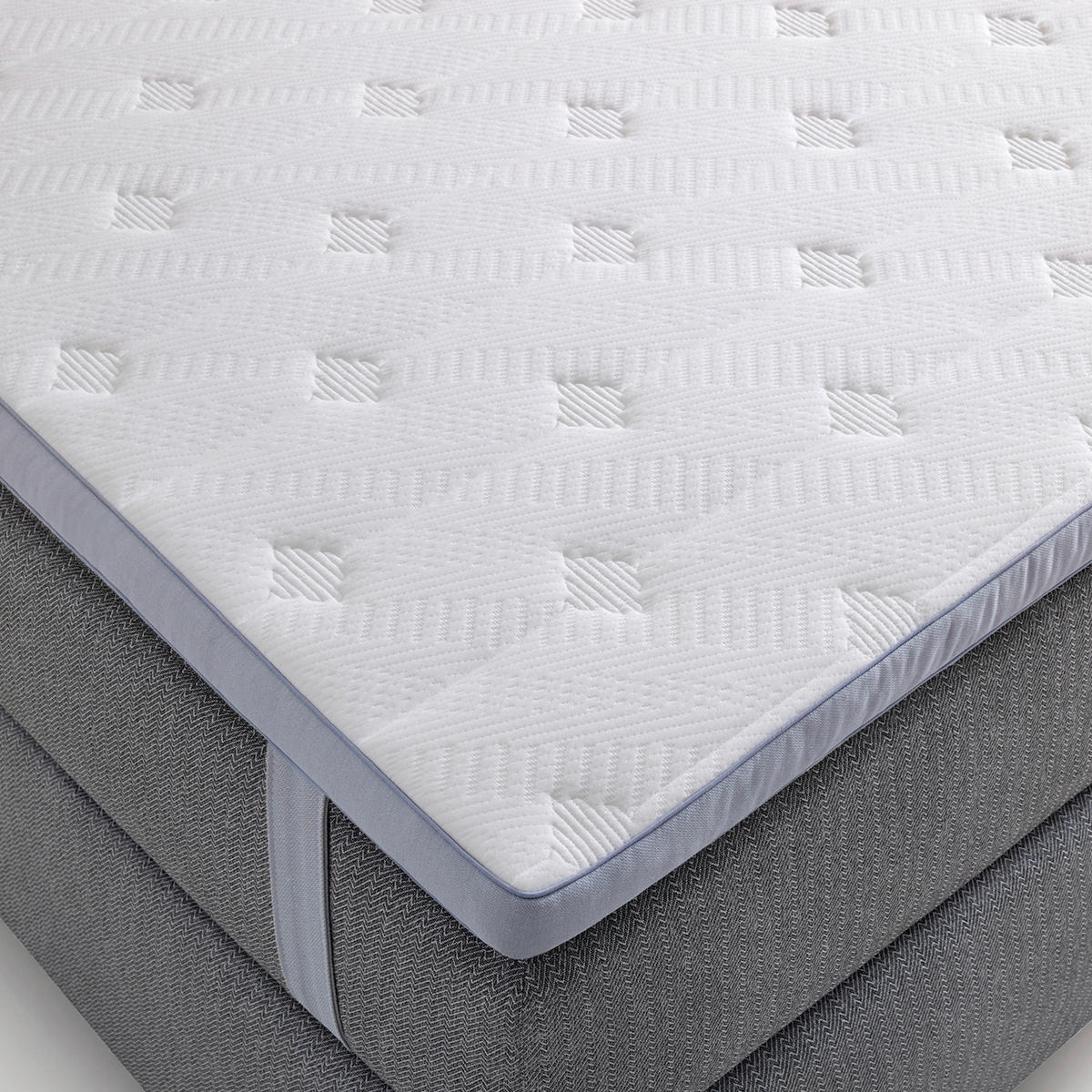 TOPPER 80/200 cm Höhe ca.  - Weiß/Grau, Basics, Textil (80/200cm) - Yatas