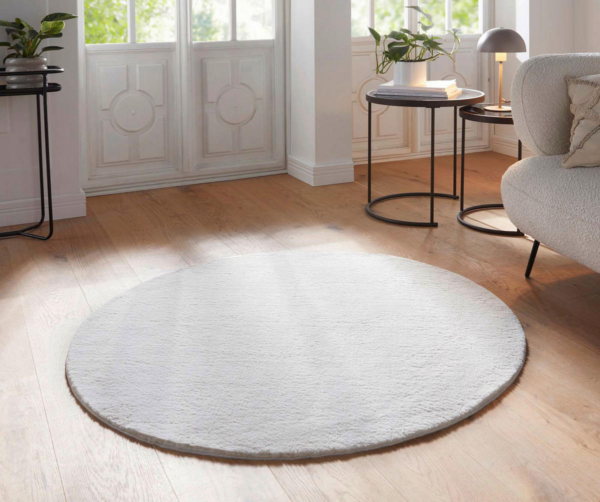 WEBTEPPICH Wohnzimmer 80 cm Fiona Creme rund  - Creme, KONVENTIONELL, Textil (80cm) - Novel