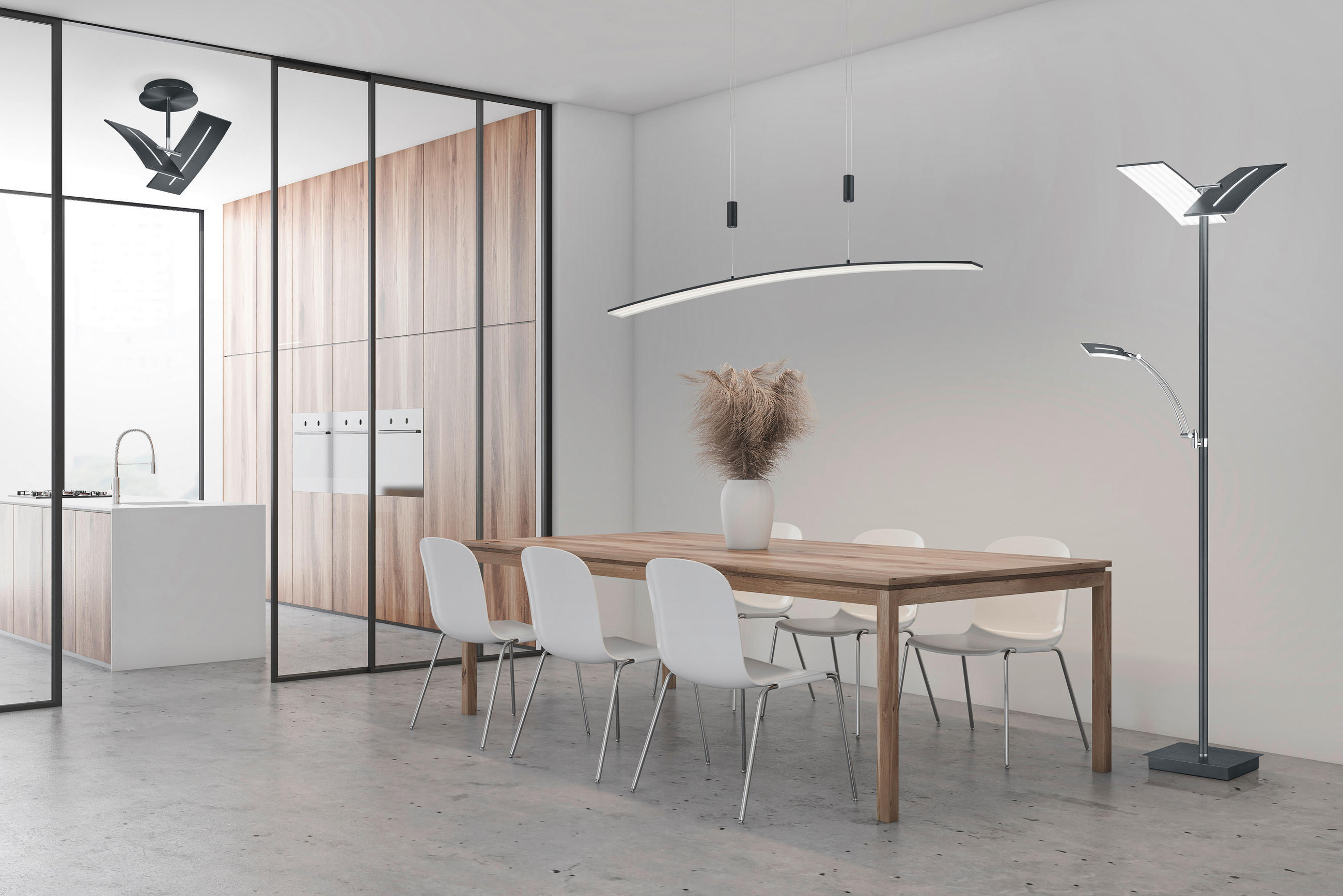 LED-HÄNGELEUCHTE  130 cm  - Schwarz, MODERN, Metall (130cm) - Hell