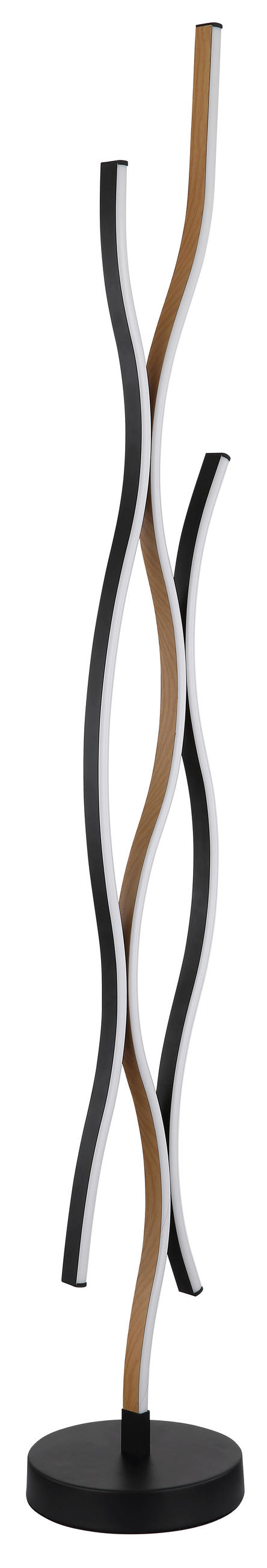 LED-STEHLEUCHTE - Dunkelbraun/Opal, Natur, Kunststoff/Metall (20/135cm) - Globo