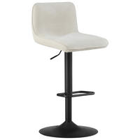 BARHOCKER Webstoff Schwarz, Beige Eisen Sitzfläche 360° drehbar, Stoffauswahl  - Beige/Schwarz, Design, Textil/Metall (45/88-109,5/50cm) - home24