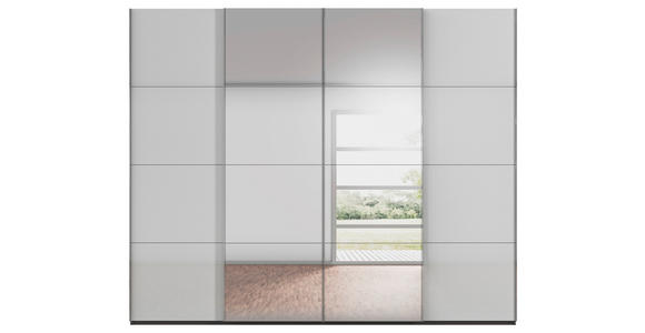 SCHWEBETÜRENSCHRANK SALIGO - Chromfarben/Graphitfarben, Design, Glas/Holzwerkstoff (271/235/68cm) - Novel