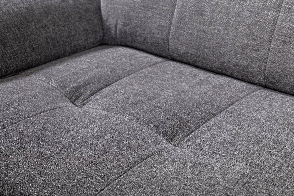 SEDEŽNA GARNITURA, flis siva  - siva, Konvencionalno, tekstil/les (268/185/99cm) - Milax