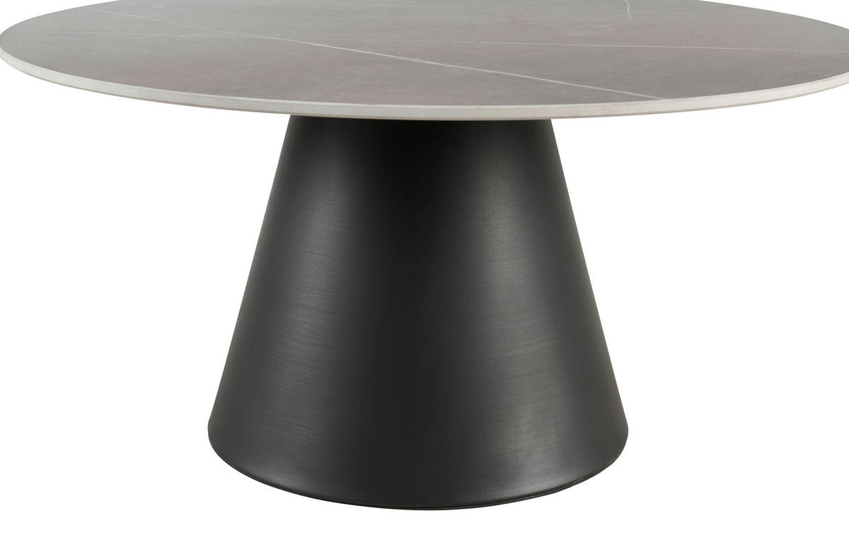 COUCHTISCH in Metall, Keramik 80/80/39 cm  - Schwarz/Grau, Design, Keramik/Metall (80/80/39cm) - MID.YOU