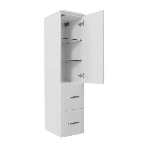 MIDISCHRANK 30/130/38 cm  - Chromfarben/Weiß Hochglanz, MODERN, Glas/Holzwerkstoff (30/130/38cm) - Sadena