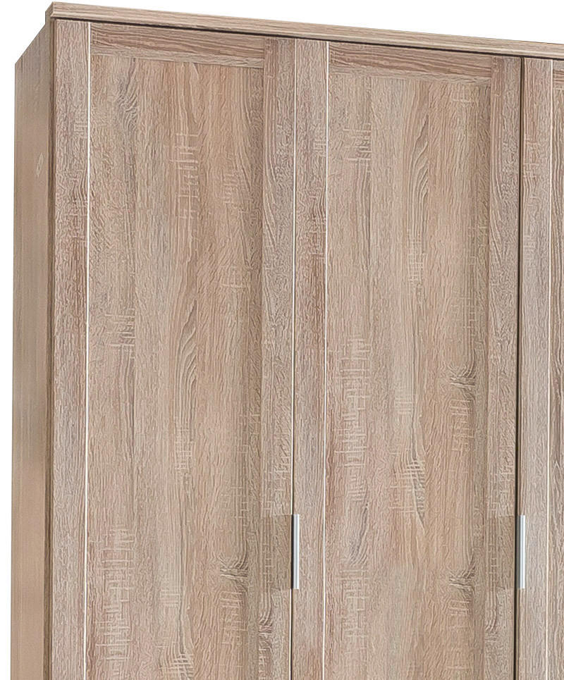 DREHTÜRENSCHRANK 3-türig Eichefarben  - Eichefarben/Silberfarben, KONVENTIONELL, Holzwerkstoff (135/210/58cm) - MID.YOU