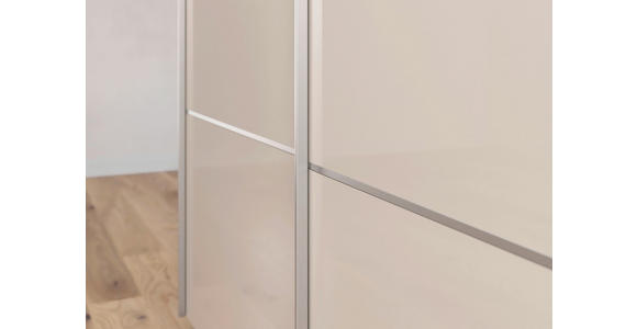 SCHWEBETÜRENSCHRANK  in Schwarz, Champagner  - Champagner/Alufarben, KONVENTIONELL, Glas/Holzwerkstoff (162/223/68cm) - Novel