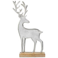 DEKORENTIER  - Silberfarben/Braun, LIFESTYLE, Holz/Metall (24/39,5/6,5cm) - X-Mas