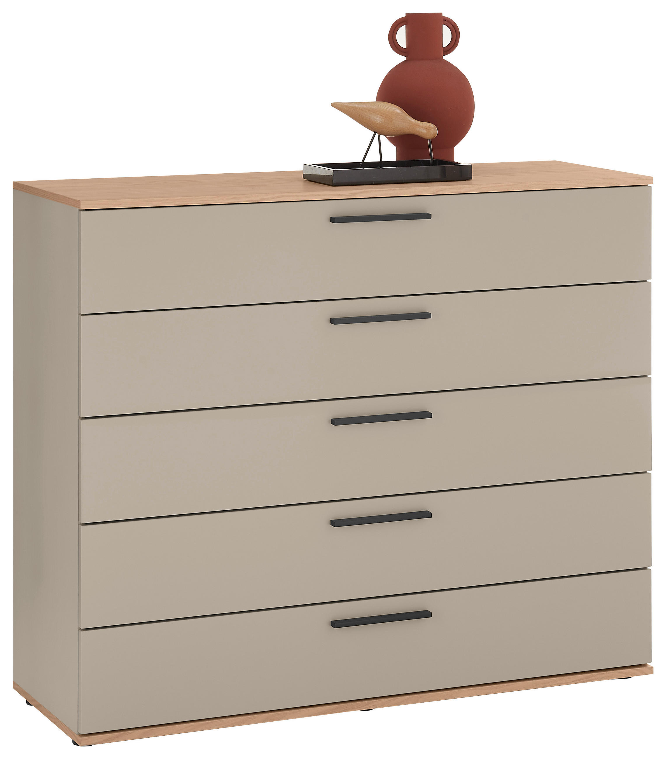 SIDEBOARD GAVELLO 120/102/46 cm 5 Schublade(n)  - Taupe/Eichefarben, Design, Holzwerkstoff/Metall (120/102/46cm) - Dieter Knoll