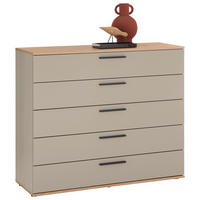 SIDEBOARD GAVELLO 120/102/46 cm 5 Schublade(n)  - Taupe/Eichefarben, Design, Holzwerkstoff/Metall (120/102/46cm) - Dieter Knoll