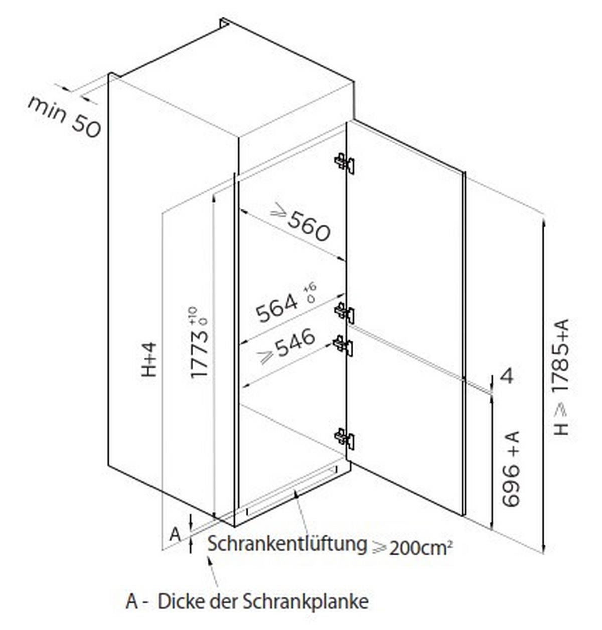 KÜHL-GEFRIER-KOMBINATION EKMBMFNFE  - Weiß, Basics, Glas/Kunststoff (54,0/178,5/51,0cm) - Mican